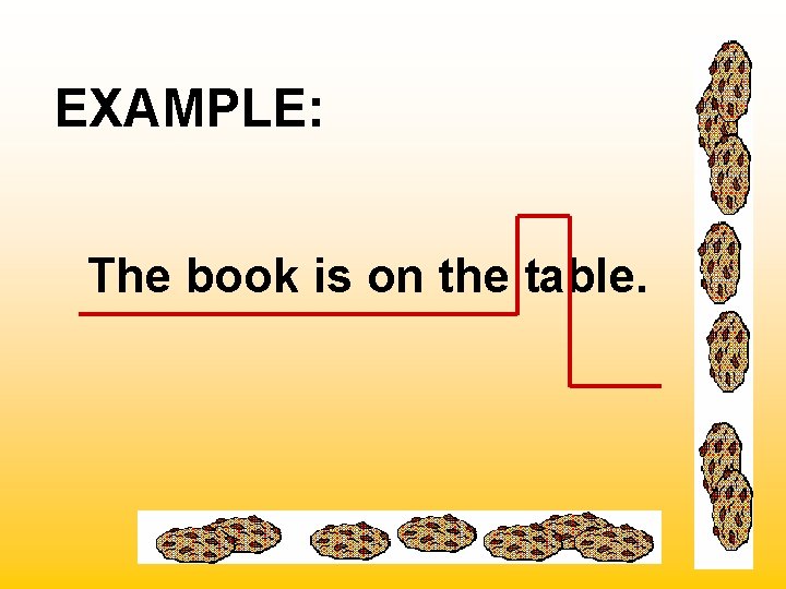 EXAMPLE: The book is on the table. 