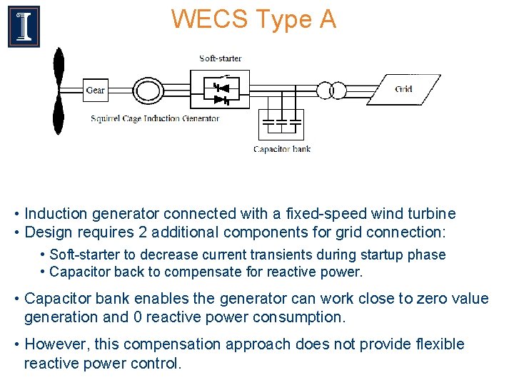 WECS Type A • Induction generator connected with a fixed-speed wind turbine • Design