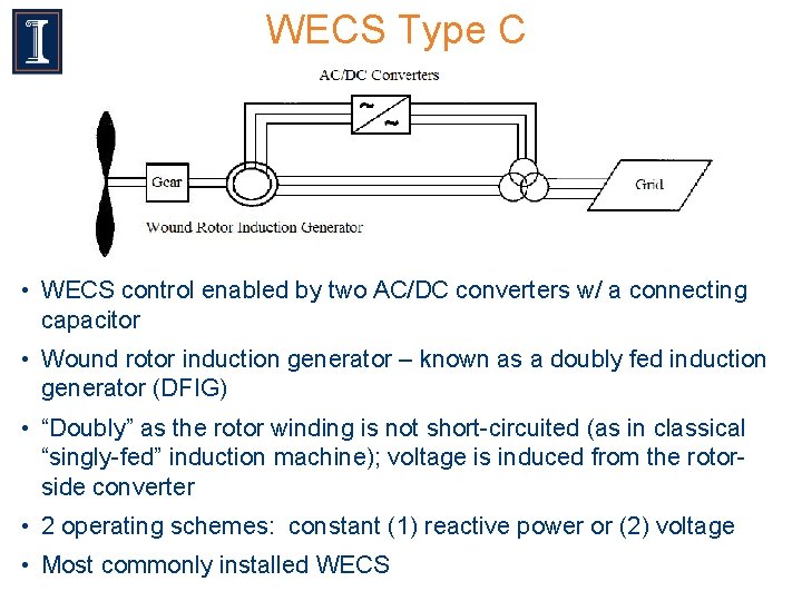 WECS Type C • WECS control enabled by two AC/DC converters w/ a connecting