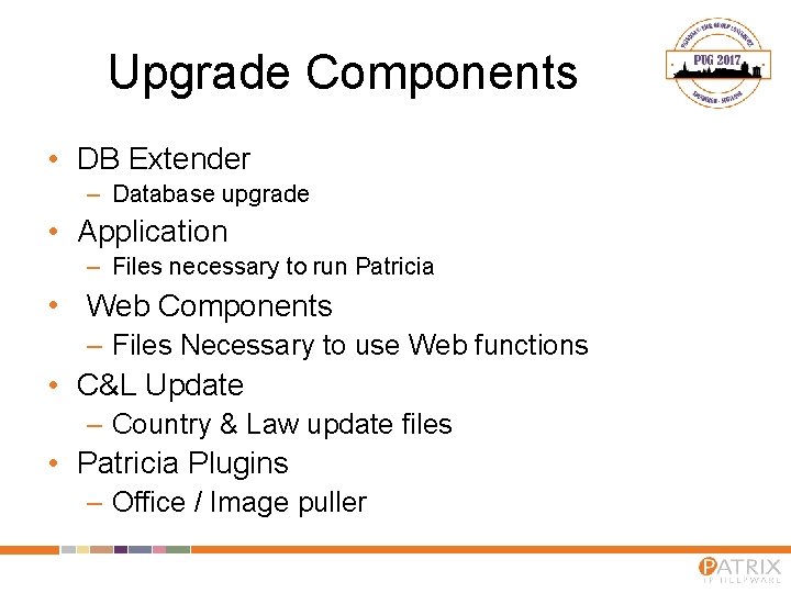 Application Control Database Upgrade Best practice Upgrade process Main Release Main Release