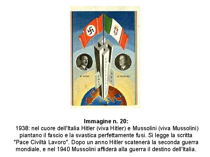 Immagine n. 20: 1938: nel cuore dell'Italia Hitler (viva Hitler) e Mussolini (viva Mussolini)