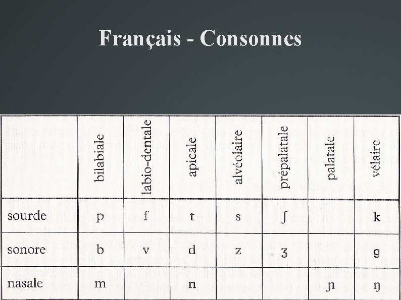 Français - Consonnes 