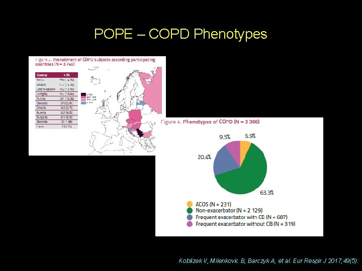 POPE – COPD Phenotypes Koblizek V, Milenkovic B, Barczyk A, et al. Eur Respir