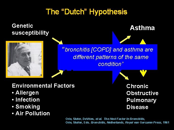 The “Dutch” Hypothesis Genetic susceptibility Asthma “bronchitis. Atopy [COPD] and asthma are different patterns
