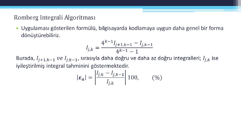 Romberg Integrali Algoritması • 