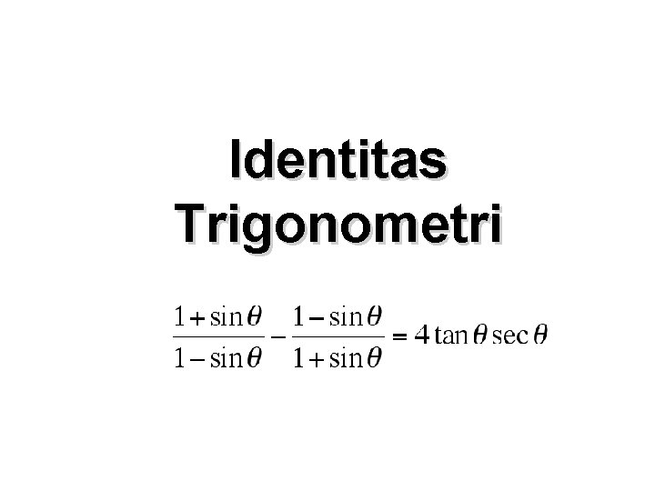 Identitas Trigonometri 