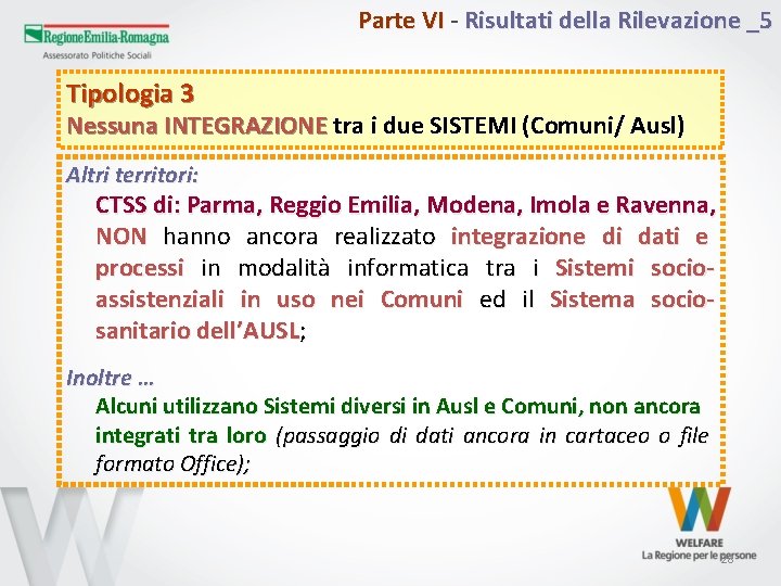 Parte VI - Risultati della Rilevazione _5 Tipologia 3 Nessuna INTEGRAZIONE tra i due