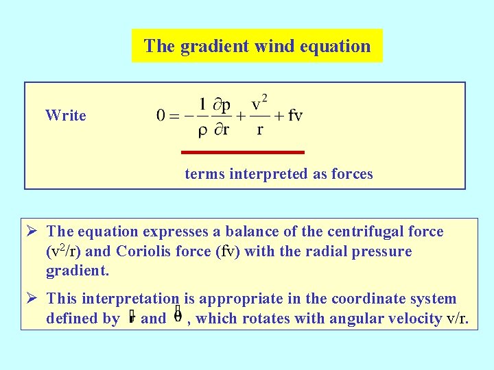 Fundamental Dynamical Concepts Tmd Lecture 2 Atmospheric Motion