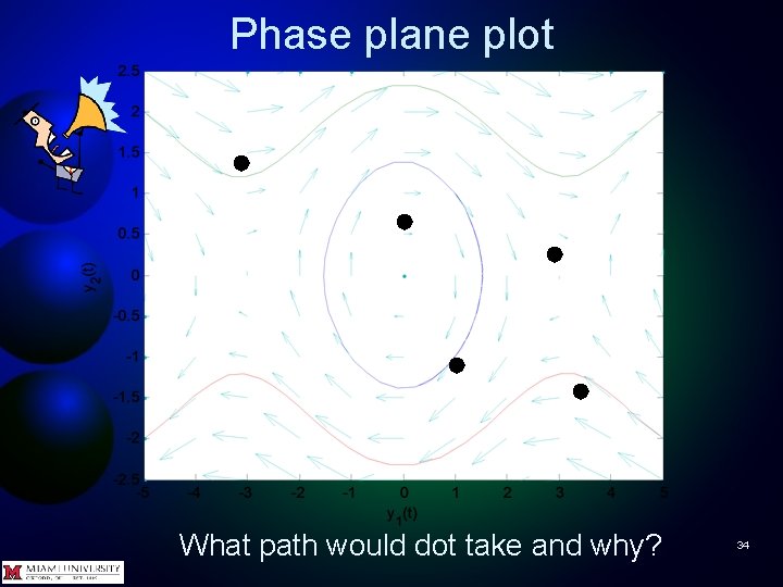 Phase plane plot What path would dot take and why? 34 