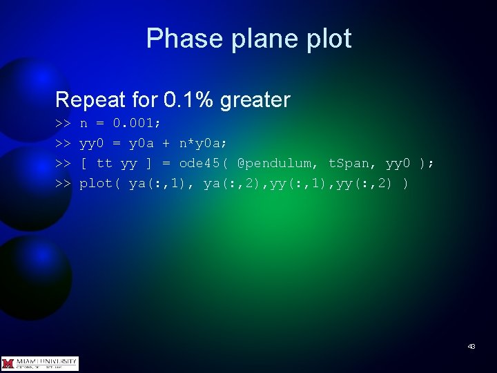 Phase plane plot Repeat for 0. 1% greater >> >> n = 0. 001;”>
        </p>
<p class=