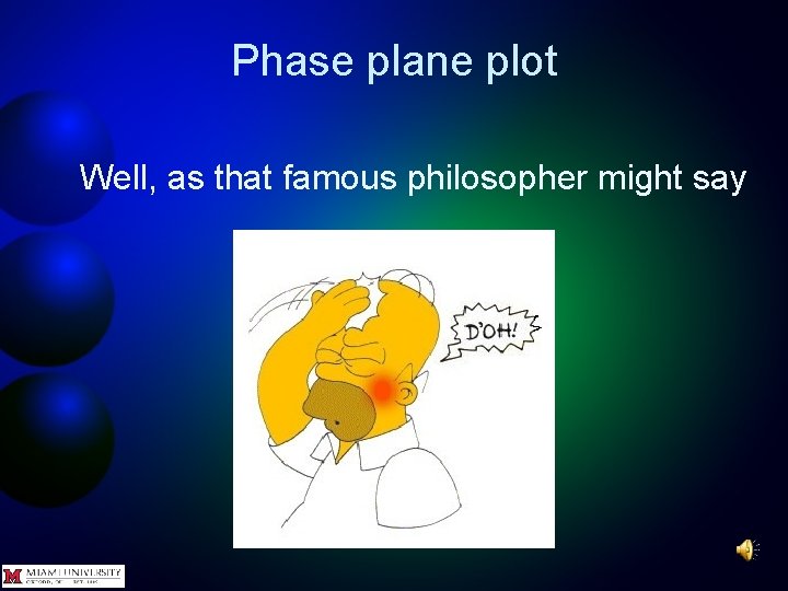 Phase plane plot Well, as that famous philosopher might say 46 