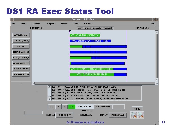 DS 1 RA Exec Status Tool AI Planner Applications 18 DS 1 RA Exec Status Tool AI Planner Applications 18