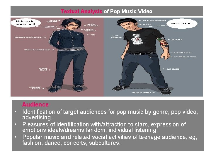Textual Analysis of Pop Music Video Audience • Identification of target audiences for pop