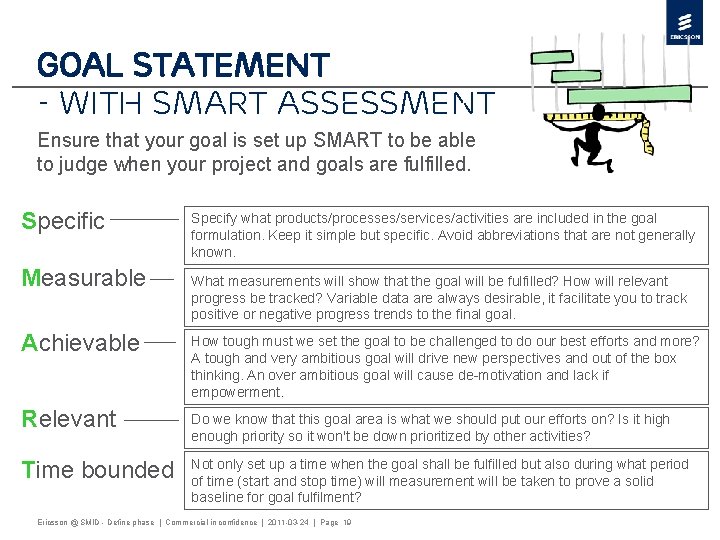 Goal Statement - with SMART assessment Ensure that your goal is set up SMART