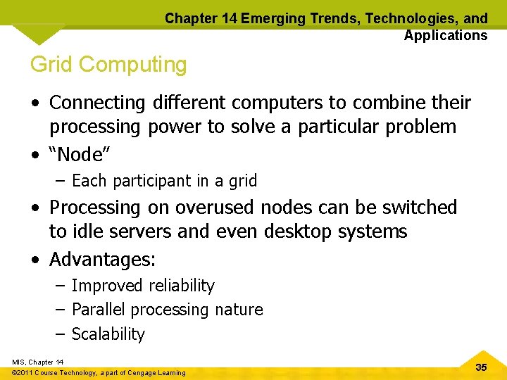 Chapter 14 Emerging Trends, Technologies, and Applications Grid Computing • Connecting different computers to