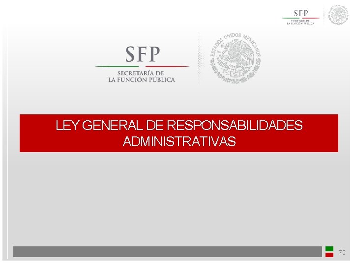 LEY GENERAL DE RESPONSABILIDADES ADMINISTRATIVAS 75 