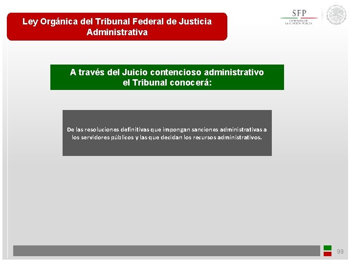Ley Orgánica del Tribunal Federal de Justicia Administrativa A través del Juicio contencioso administrativo