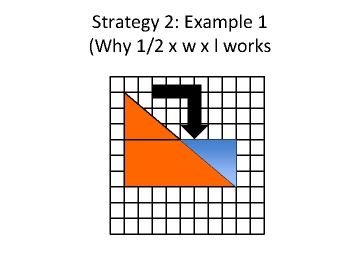 Strategy 2: Example 1 (Why 1/2 x w x l works 