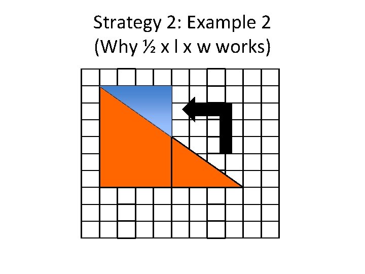 Strategy 2: Example 2 (Why ½ x l x w works) 