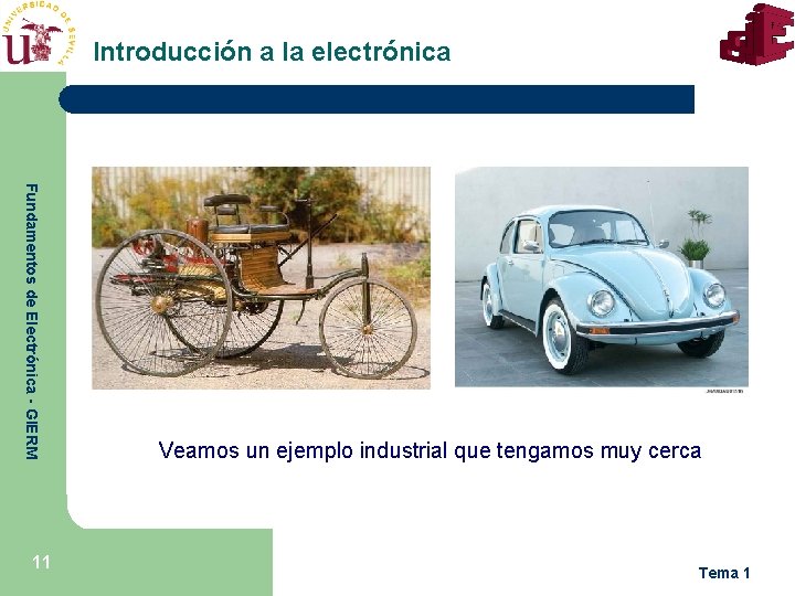 Introducción a la electrónica Fundamentos de Electrónica - GIERM 11 Veamos un ejemplo industrial