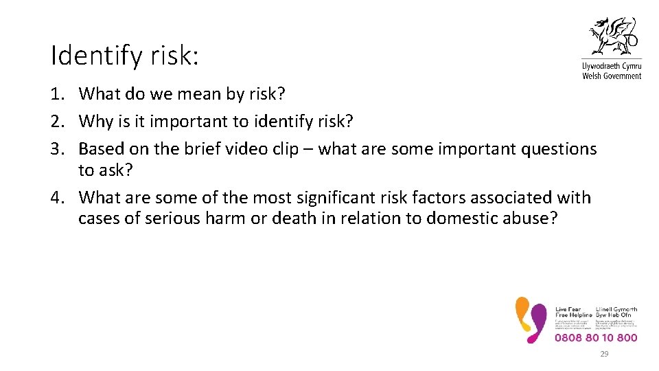 Identify risk: 1. What do we mean by risk? 2. Why is it important