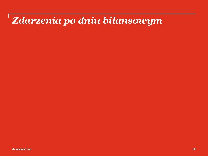 Zdarzenia po dniu bilansowym Akademia Pw. C 36 