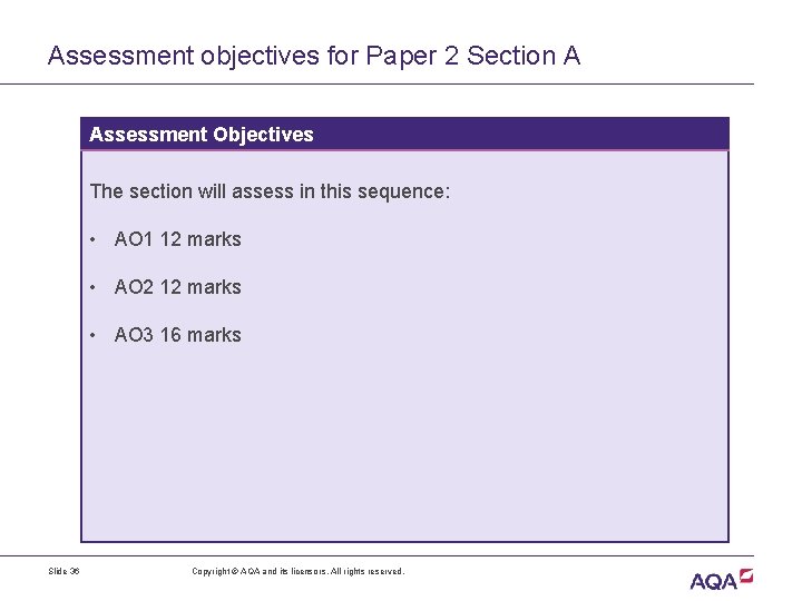 Assessment objectives for Paper 2 Section A Assessment Objectives The section will assess in