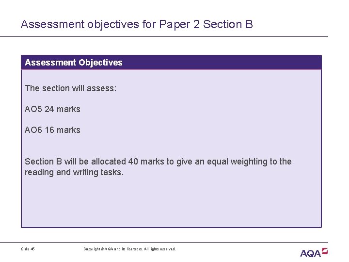 Assessment objectives for Paper 2 Section B Assessment Objectives The section will assess: AO