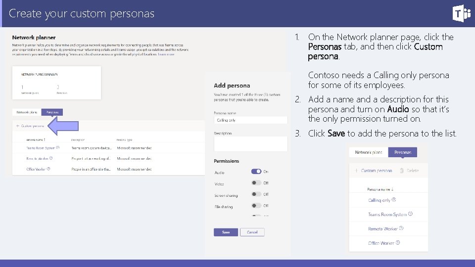 Create your custom personas 1. On the Network planner page, click the Personas tab,