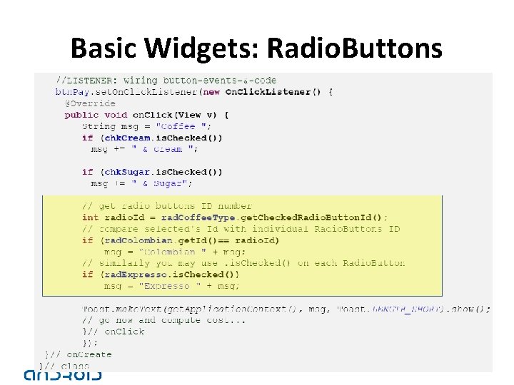 Basic Widgets: Radio. Buttons 