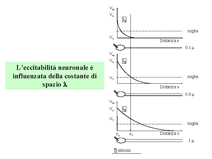 Vm Vo l 1 soglia V 1 Distanza x 0. 1 m Vm Vo Vm Vo l 1 soglia V 1 Distanza x 0. 1 m Vm Vo
