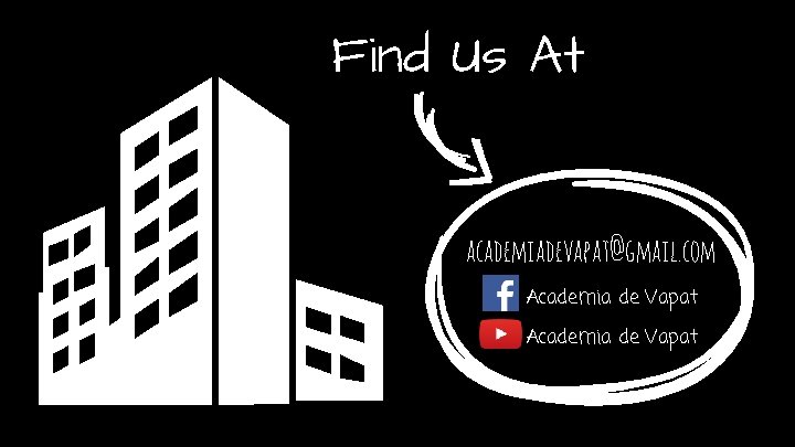 Find Us At academiadevapat@gmail. com Academia de Vapat freegoogleslidestemplates. com 