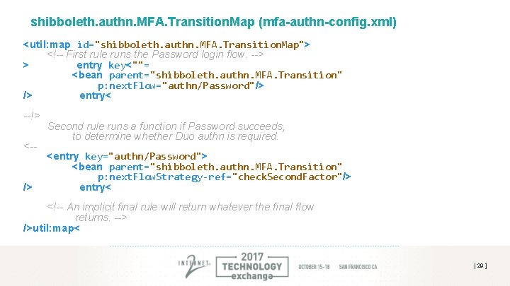 shibboleth. authn. MFA. Transition. Map (mfa-authn-config. xml) <util: map id="shibboleth. authn. MFA. Transition. Map"> shibboleth. authn. MFA. Transition. Map (mfa-authn-config. xml) <util: map id="shibboleth. authn. MFA. Transition. Map">