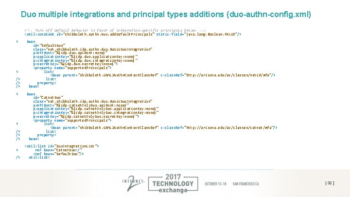 Duo multiple integrations and principal types additions (duo-authn-config. xml) <!-- Turn off default behavior Duo multiple integrations and principal types additions (duo-authn-config. xml) <!-- Turn off default behavior