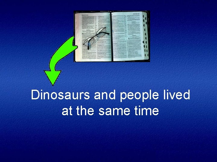 Dinosaurs and people lived at the same time 