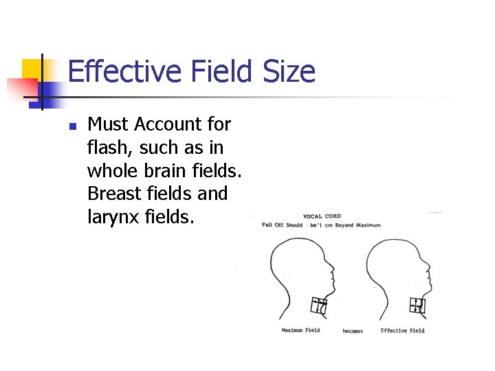 Effective Field Size n Must Account for flash, such as in whole brain fields.