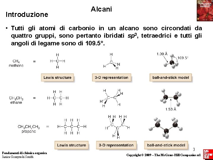 Introduzione Alcani • Tutti gli atomi di carbonio in un alcano sono circondati da