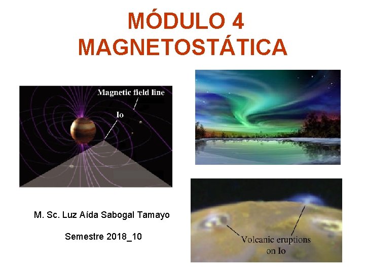  MÓDULO 4 MAGNETOSTÁTICA M. Sc. Luz Aída Sabogal Tamayo Semestre 2018_10 