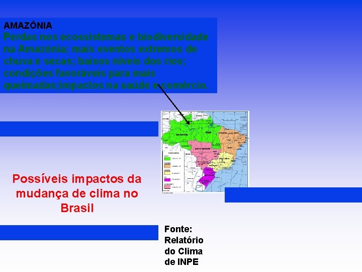 AMAZÔNIA Perdas nos ecossistemas e biodiversidade na Amazônia; mais eventos extremos de chuva e AMAZÔNIA Perdas nos ecossistemas e biodiversidade na Amazônia; mais eventos extremos de chuva e