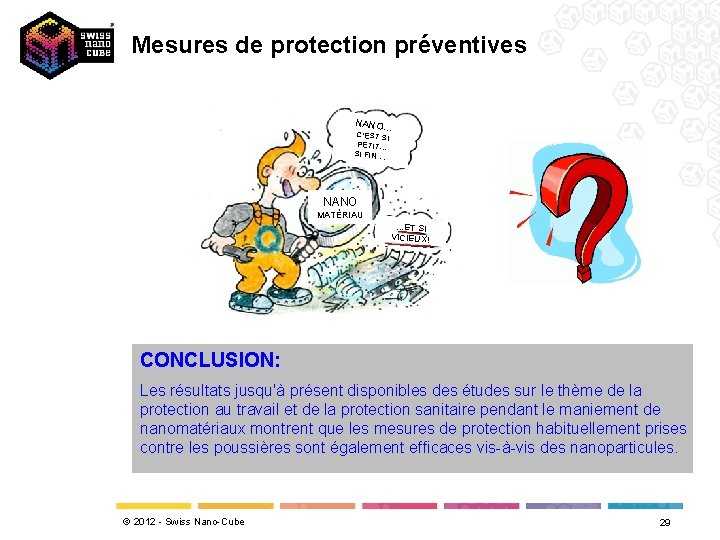 Mesures de protection préventives NANO… C'EST SI PETIT. . . SI FIN … NANO