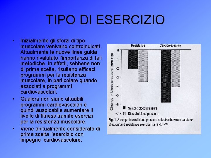 TIPO DI ESERCIZIO • • • Inizialmente gli sforzi di tipo muscolare venivano controindicati.