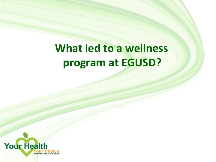 What led to a wellness program at EGUSD? 