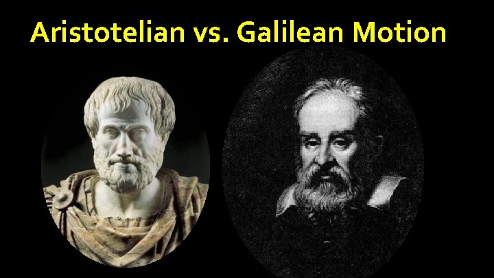 Aristotelian vs. Galilean Motion Aristotelian vs. Galilean Motion