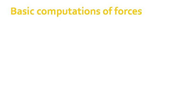 Basic computations of forces Basic computations of forces