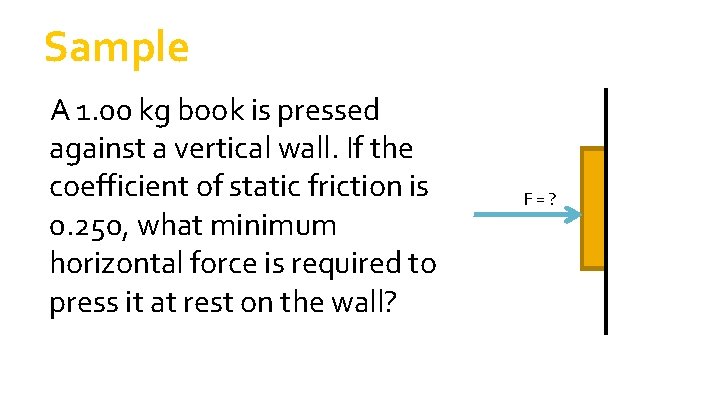Sample A 1. 00 kg book is pressed against a vertical wall. If the Sample A 1. 00 kg book is pressed against a vertical wall. If the