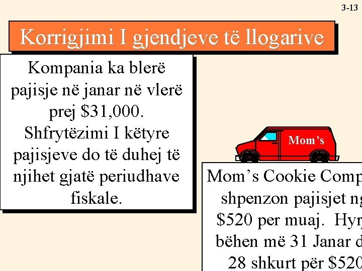 3 -13 Korrigjimi Adjusting I gjendjeve Account të Balances llogarive Kompania ka blerë pajisje