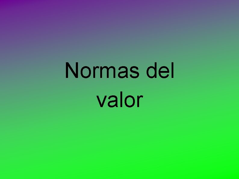 Normas del valor 