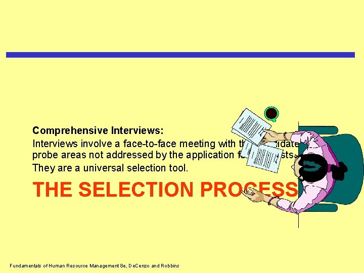 Comprehensive Interviews: Interviews involve a face-to-face meeting with the candidate to probe areas not