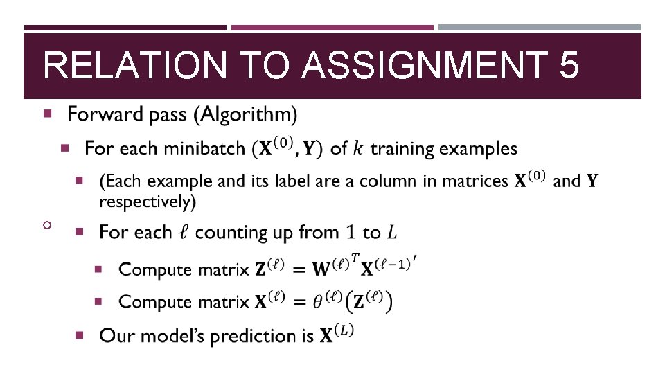 RELATION TO ASSIGNMENT 5 