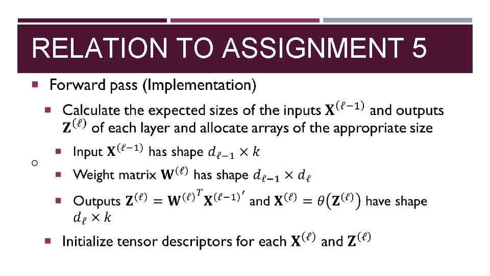 RELATION TO ASSIGNMENT 5 